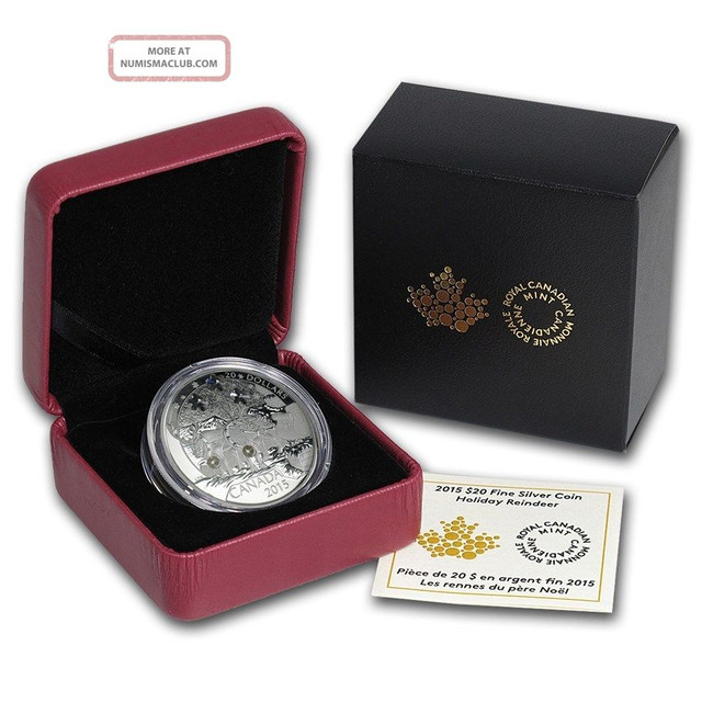 2015 Fine Silver $20 Holiday Reindeer With Crystal - photo 3
