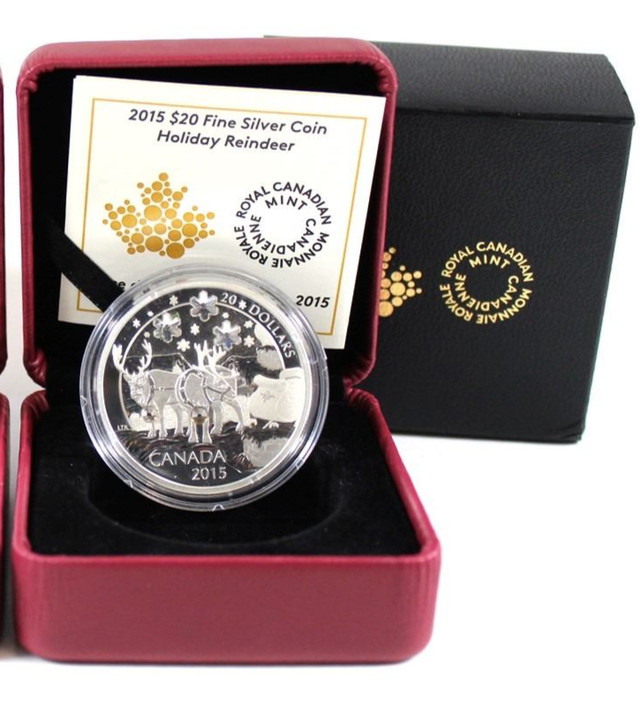 2015 Fine Silver $20 Holiday Reindeer With Crystal - photo 4