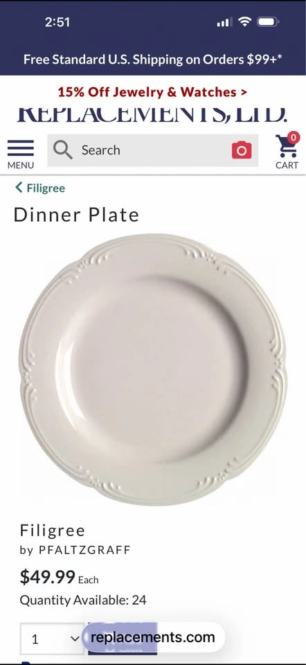PFALTZGRAFF Filigree patten dinnerware - photo 4