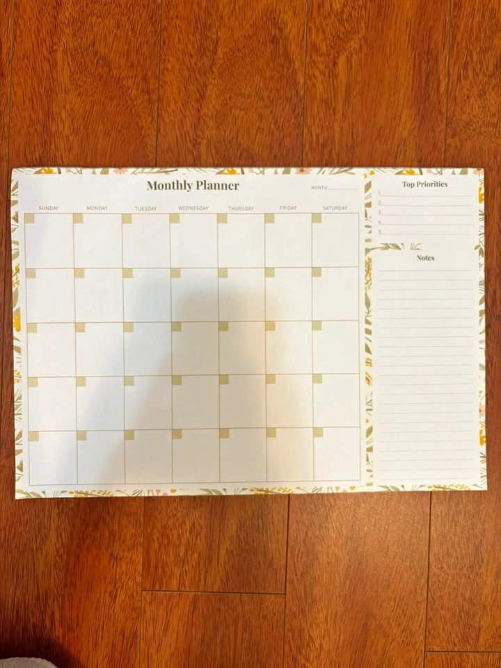 monthly paper calendar
