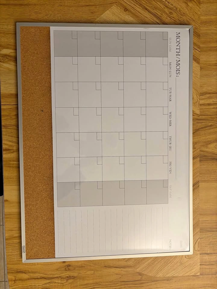 White Board Calendar and Markers