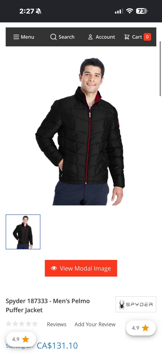 Spyder Men's Medium Pelmo Puffer Jacket - Like New - photo 2