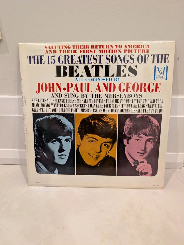 Vintage 1964 Beatles "15 Greatest Songs" Vinyl LP (VJ-1101)