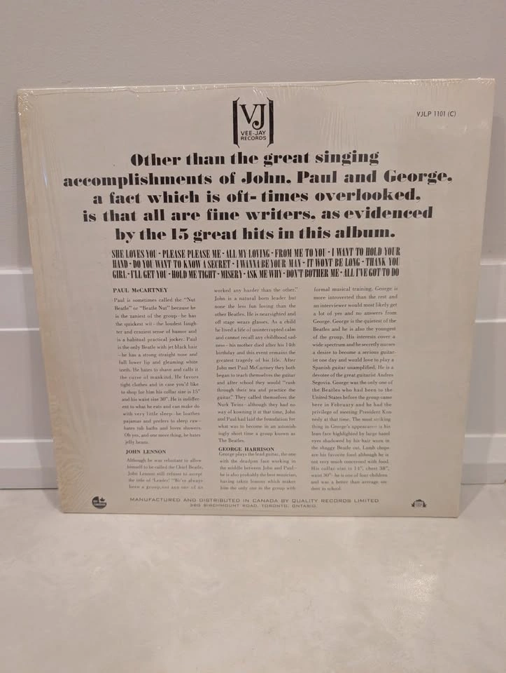 Vintage 1964 Beatles "15 Greatest Songs" Vinyl LP (VJ-1101) - photo 2