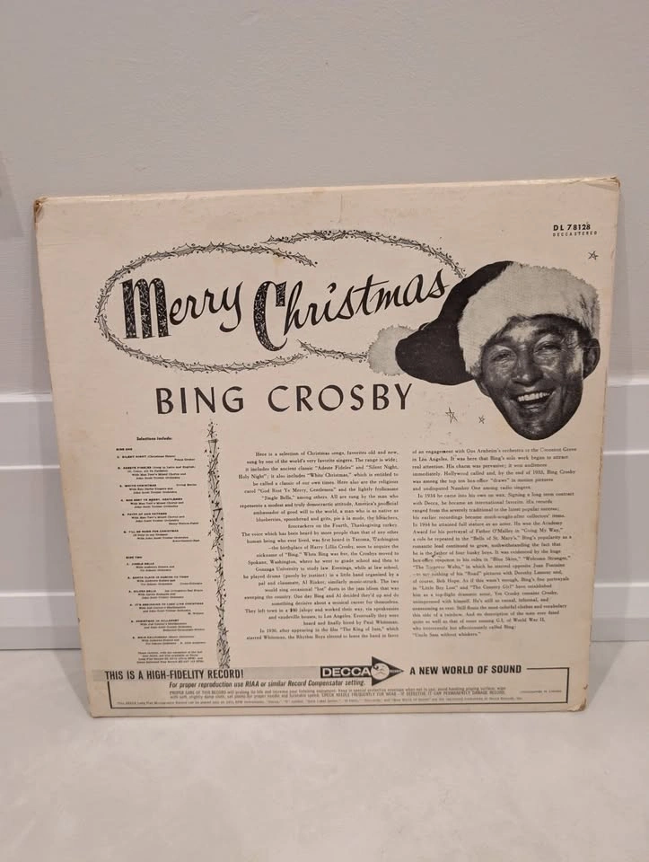 Vintage Bing Crosby "Merry Christmas" Vinyl LP (Decca DL 78128 S - photo 4