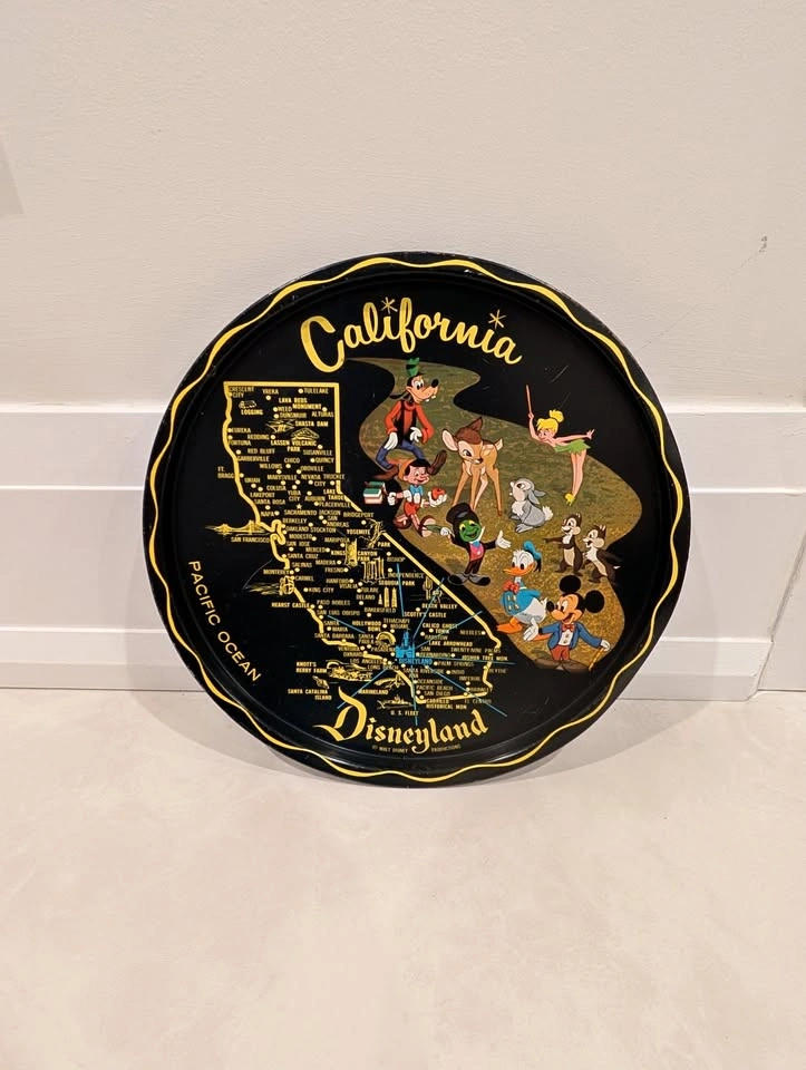 Vintage Disneyland California Map Tray Mickey Mouse 10.75"