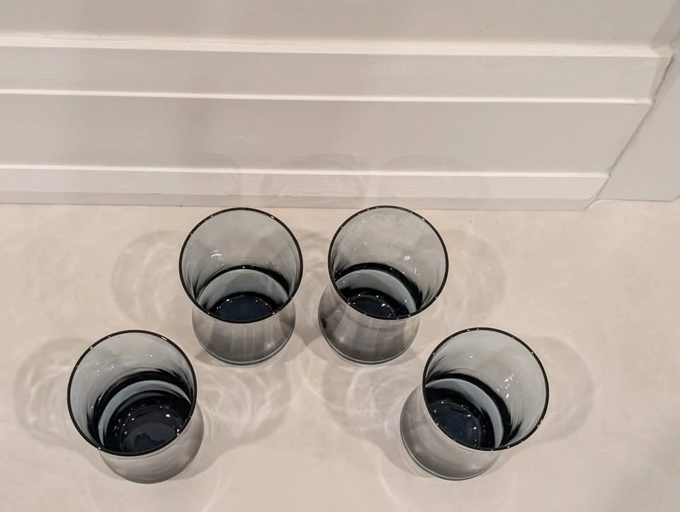 Vintage Libbey Apollo Dusky Blue Tumbler Glasses Set of 4 MCM - photo 2