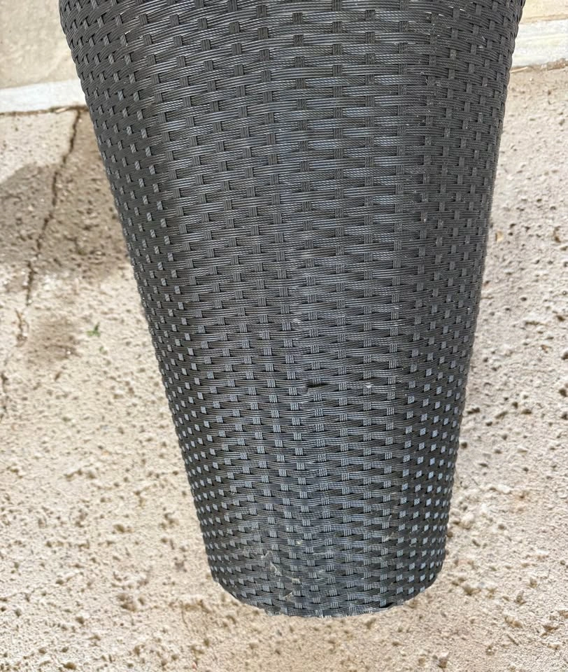 Tall Black/Dark Brown Wicker Plastic Planter - photo 3