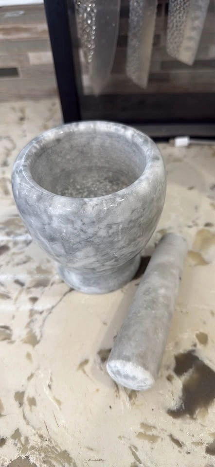Grey Marble Mortar and Pestle - photo 3