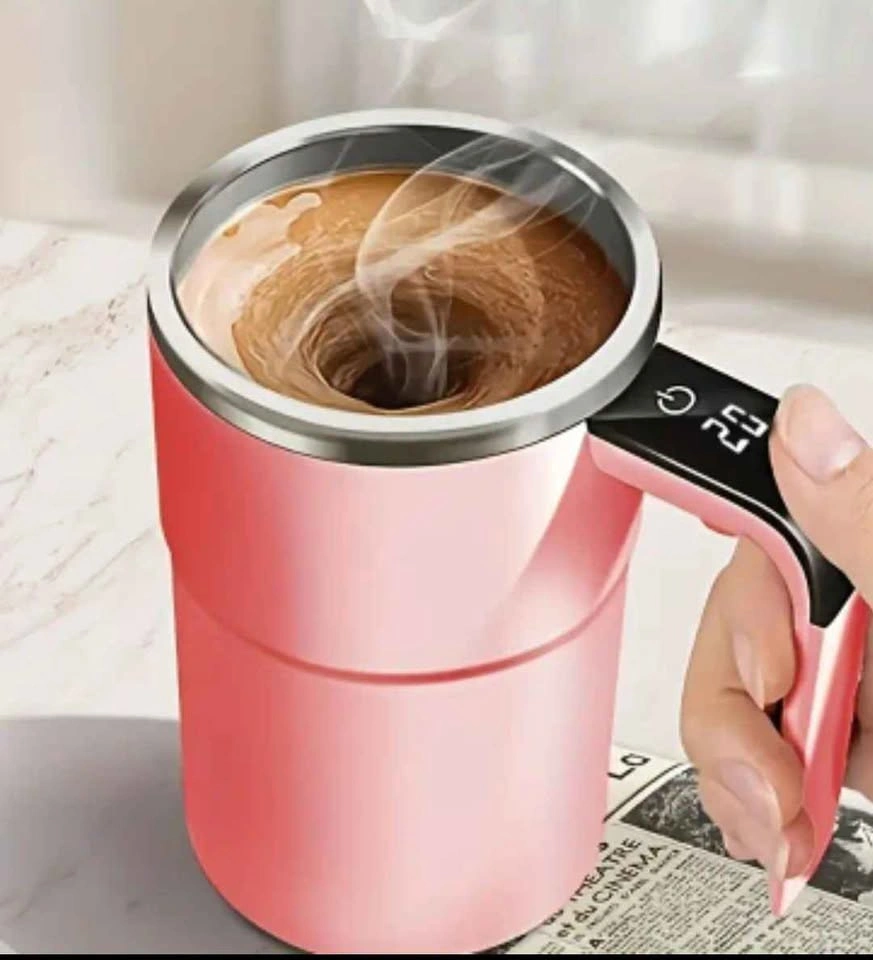 Portable Automatic Stirring Coffee Mug - PINK - photo 2