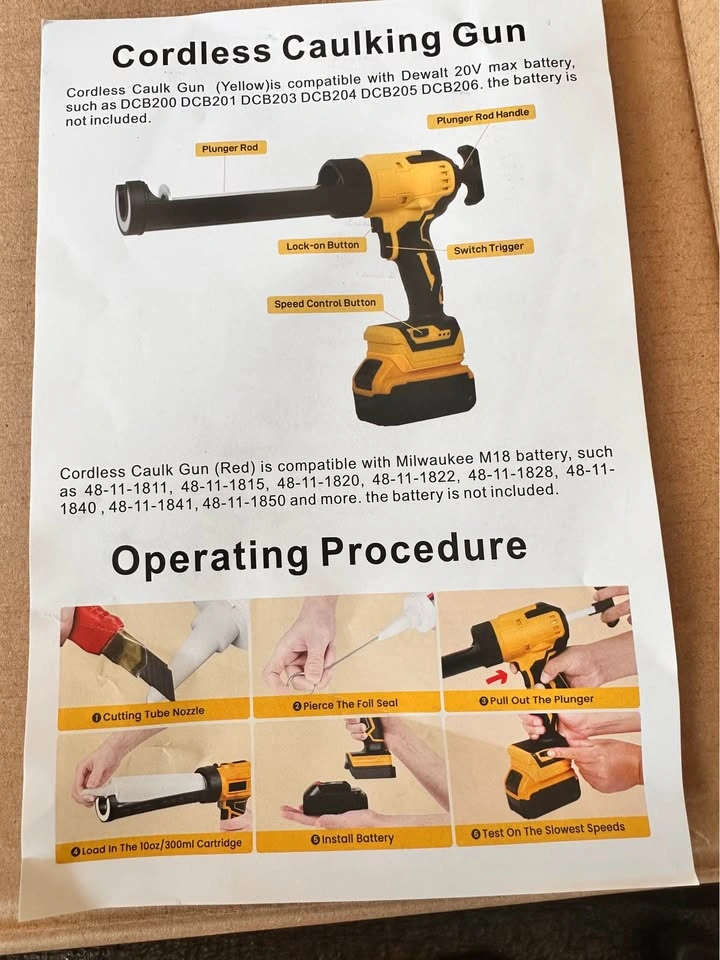 Alrigon 20V Cordless Caulking Gun w/ 5-in-1 Tool Kit - photo 3