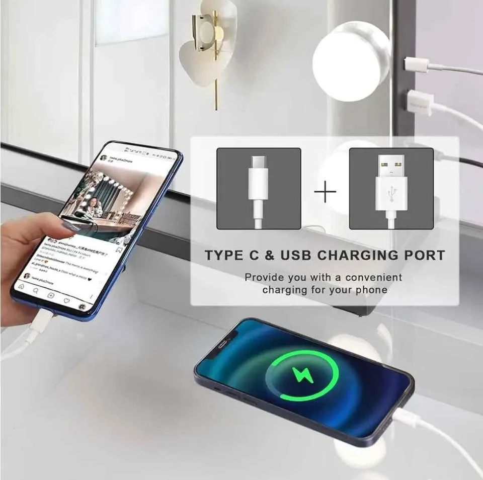 FENCHILIN Lighted Makeup Mirror w/ 15 Dimmer Bulbs image indicator(2)