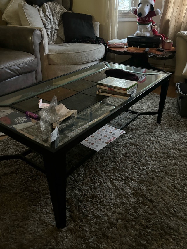 Glass and stone tables