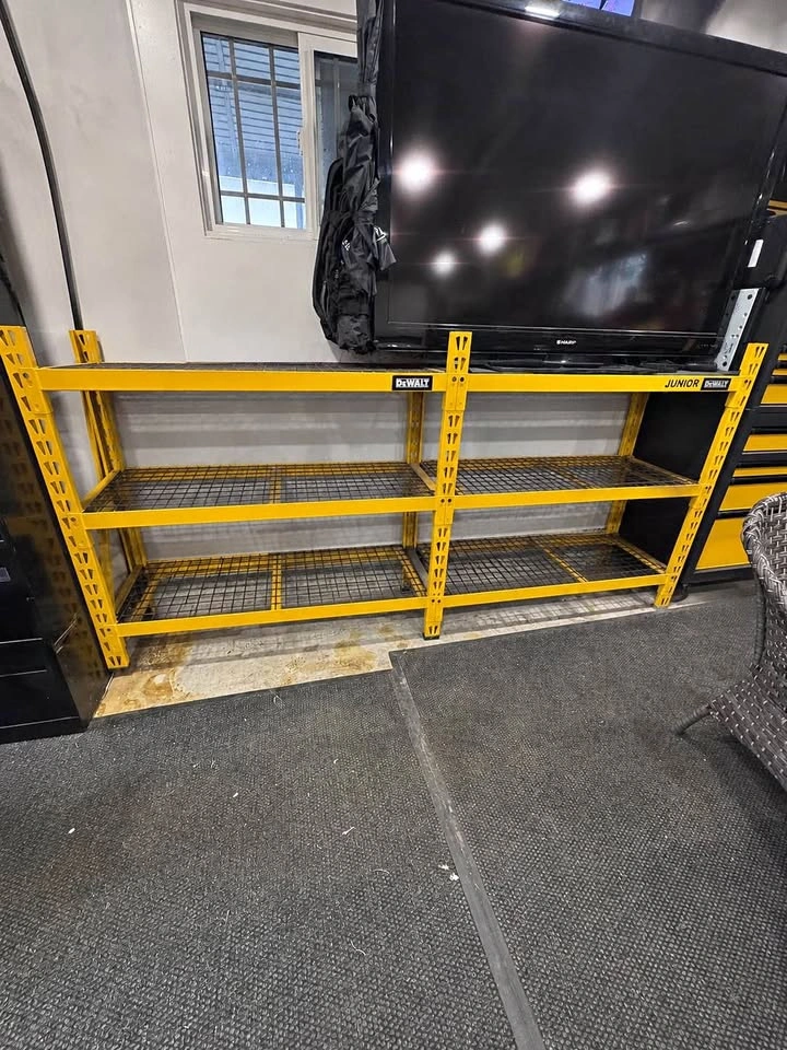2 DeWalt Yellow Storage Shelving Unit