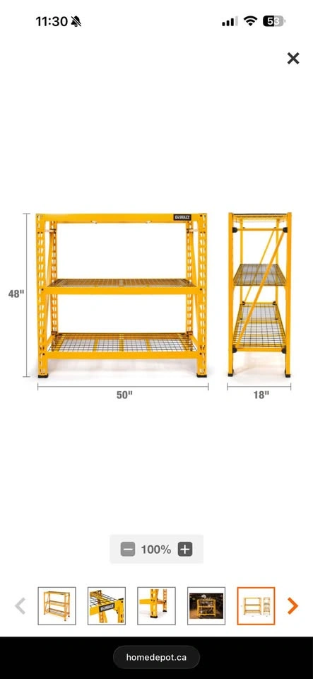 2 DeWalt Yellow Storage Shelving Unit - photo 2