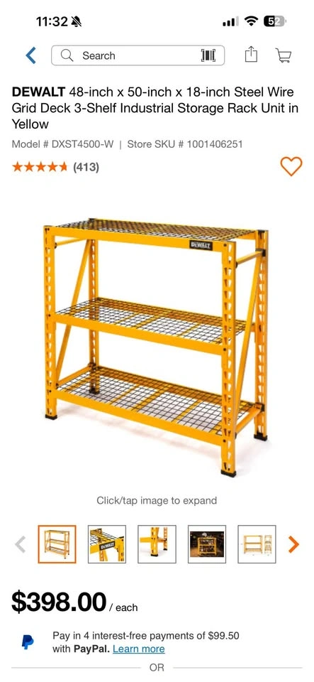 2 DeWalt Yellow Storage Shelving Unit - photo 3