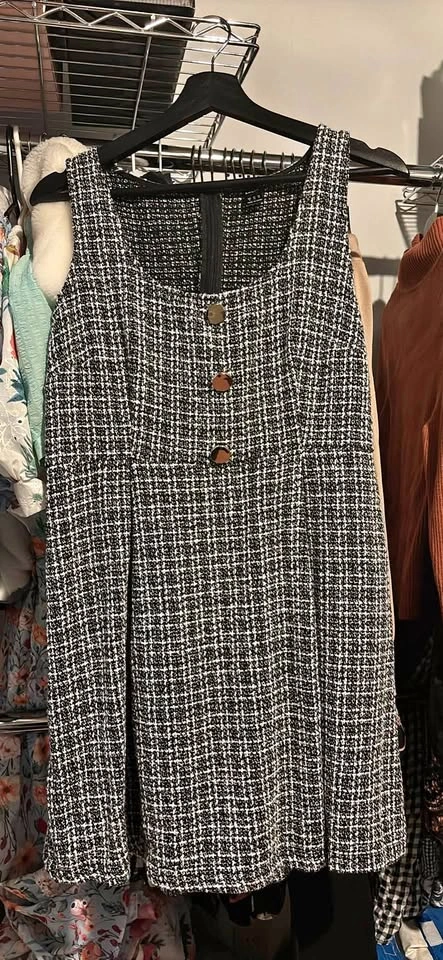 SHEIN Black White Plaid Dress Size XL US 12