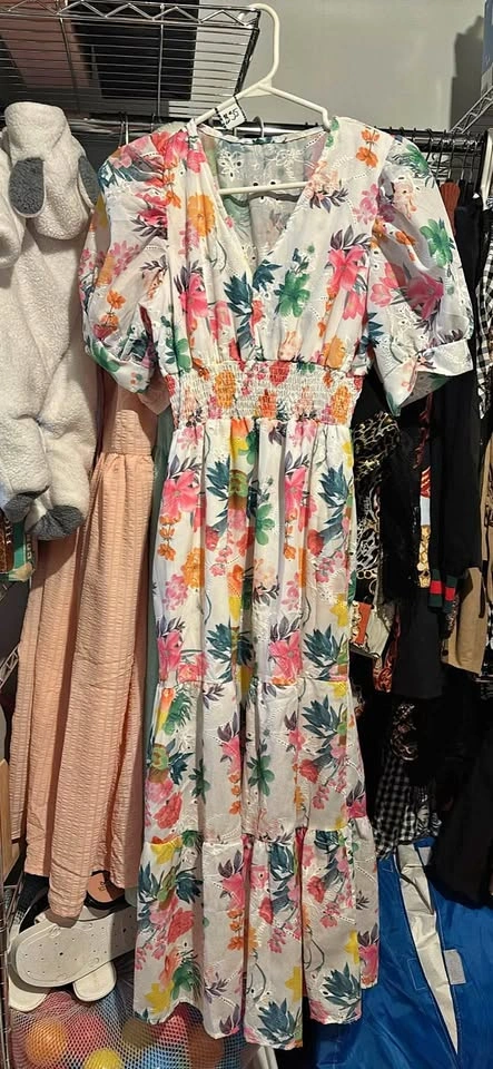 Floral Smocked Midi Dress