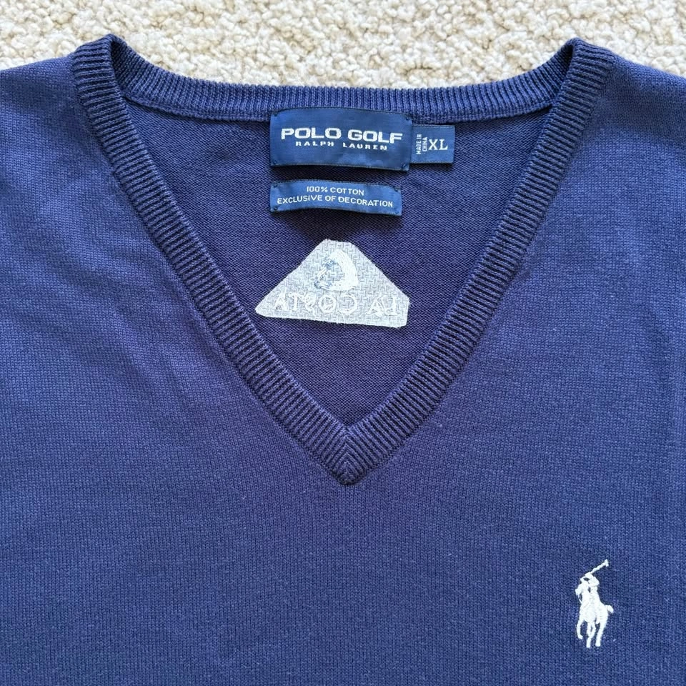 Polo Golf Ralph Lauren Mens XL Sweater Vest Blue Knit 100% Cotto - photo 2