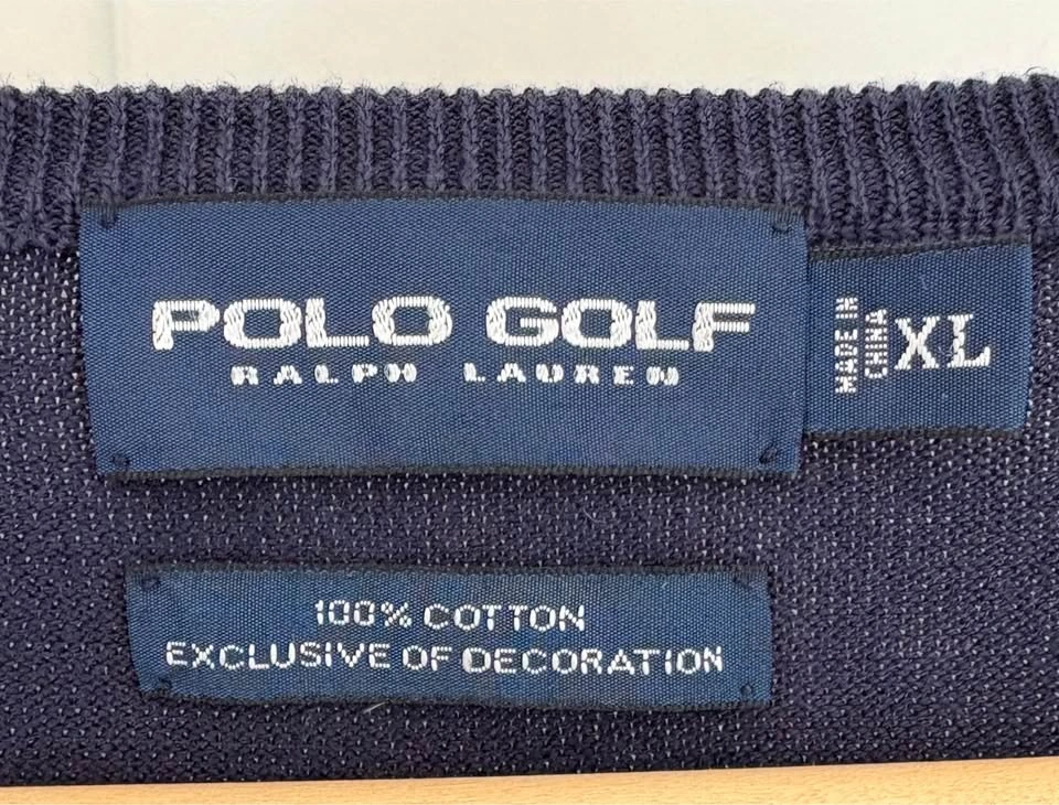 Polo Golf Ralph Lauren Mens XL Sweater Vest Blue Knit 100% Cotto - photo 3