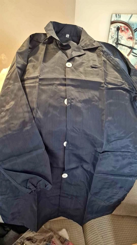 Navy Blue Size Medium Work Smock Lab Coat