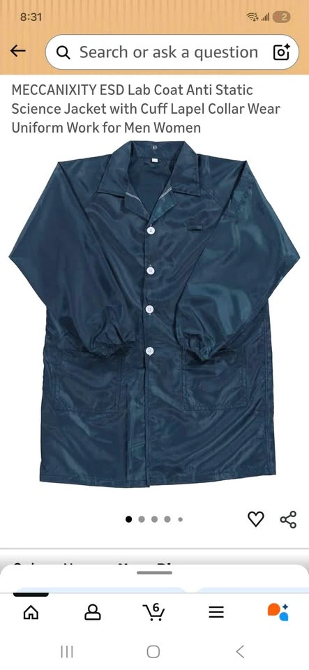 Navy Blue Size Medium Work Smock Lab Coat - photo 3