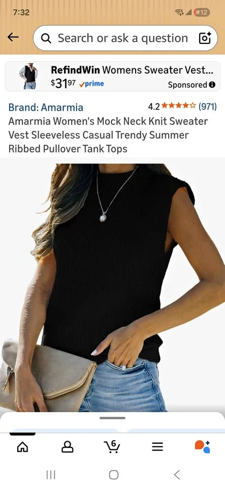KUYIGO Women's Mock Neck Knit Sweater Vest XL