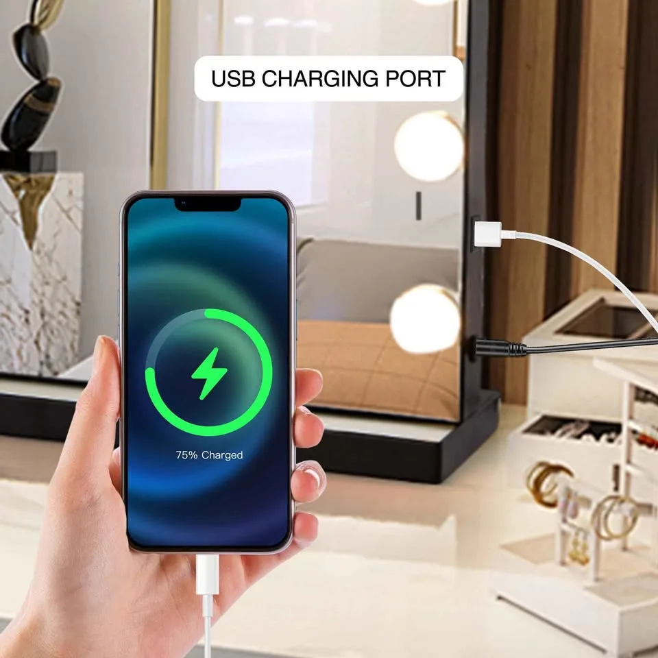 Mekkleon Hollywood Makeup Vanity Mirror w/ 15 LED Bulbs image indicator(5)