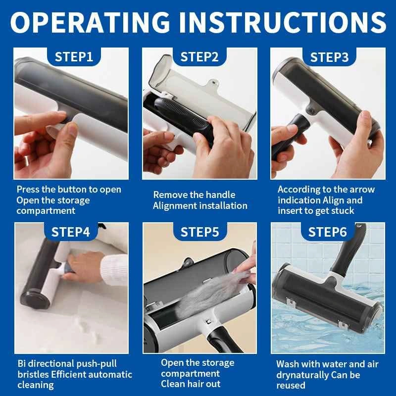 Pet Hair Remover Self-Cleaning Reusable Roller - photo 5