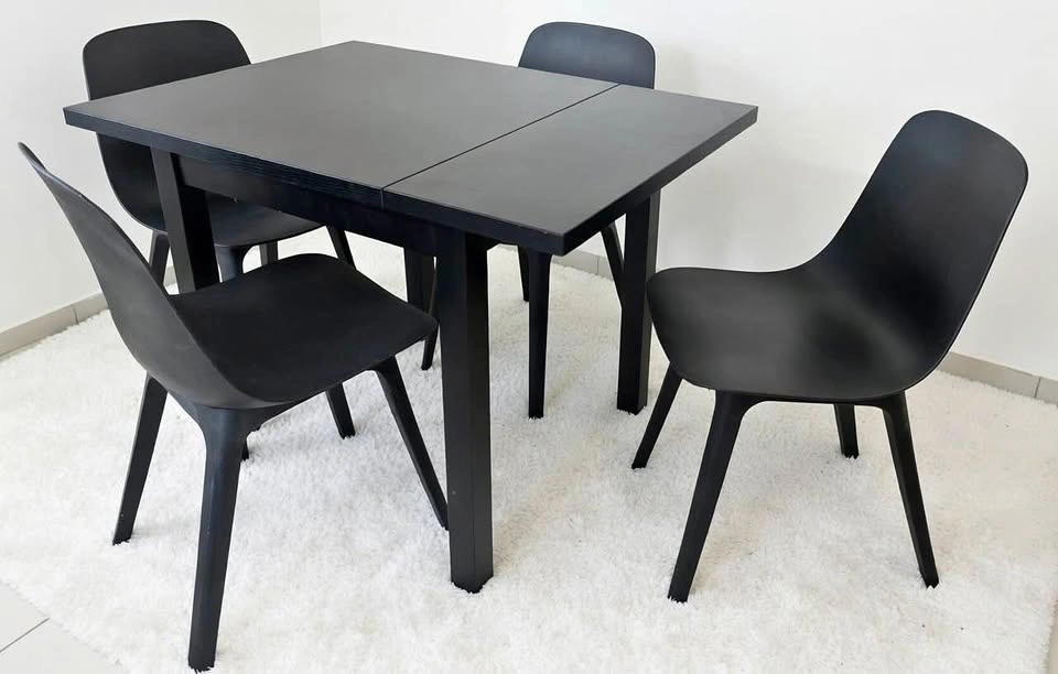 IKEA NORDVIKEN Drop Leaf Dining Table – Black – Great Condition