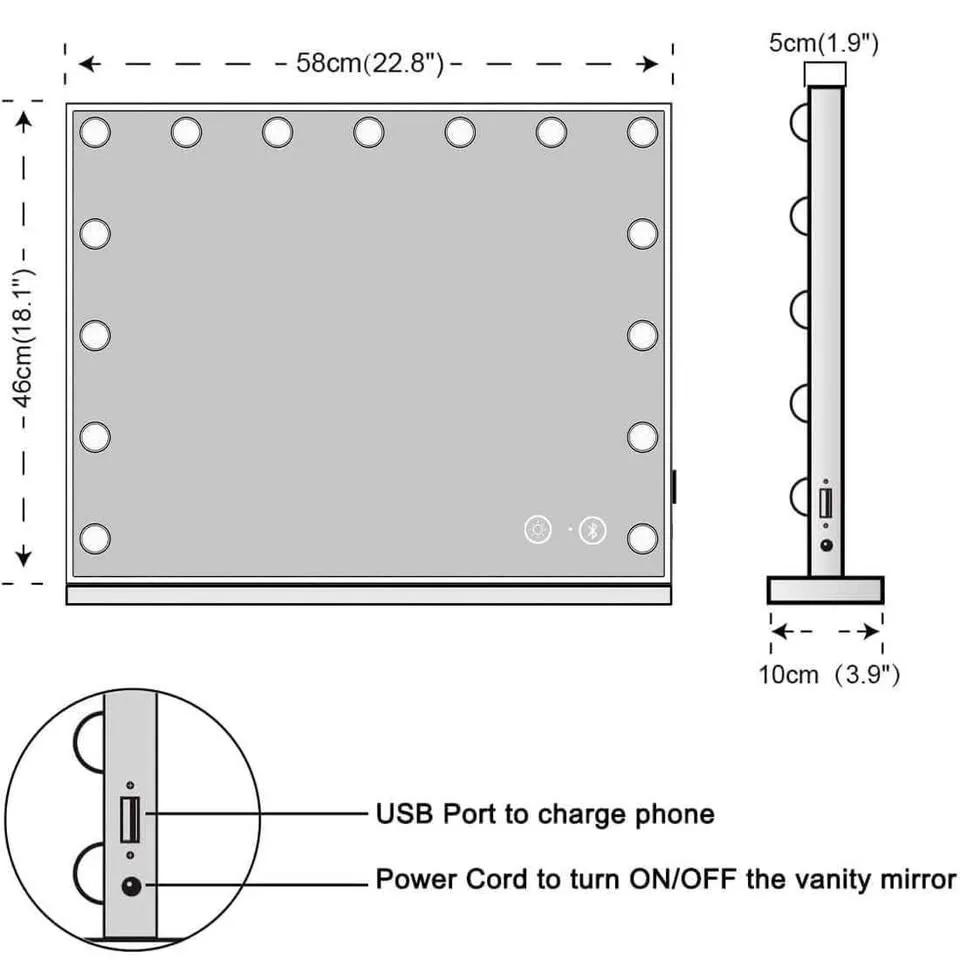 Fenair Vanity Mirror with Lights & Bluetooth, NEW image indicator(6)