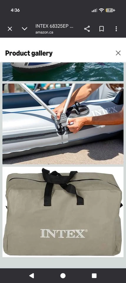 INTEX Excursion 50 Inflatable Boat Set w Oars Pump Bag - photo 2