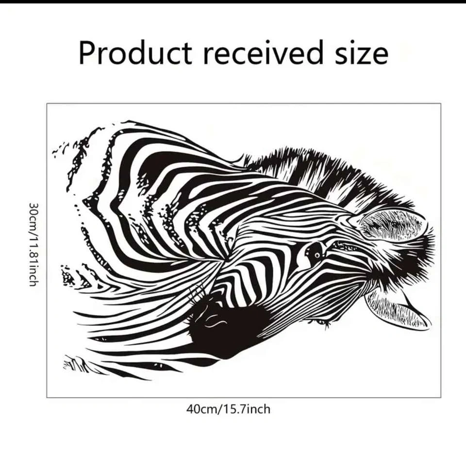 Black and White Zebra Wall Decal - photo 3
