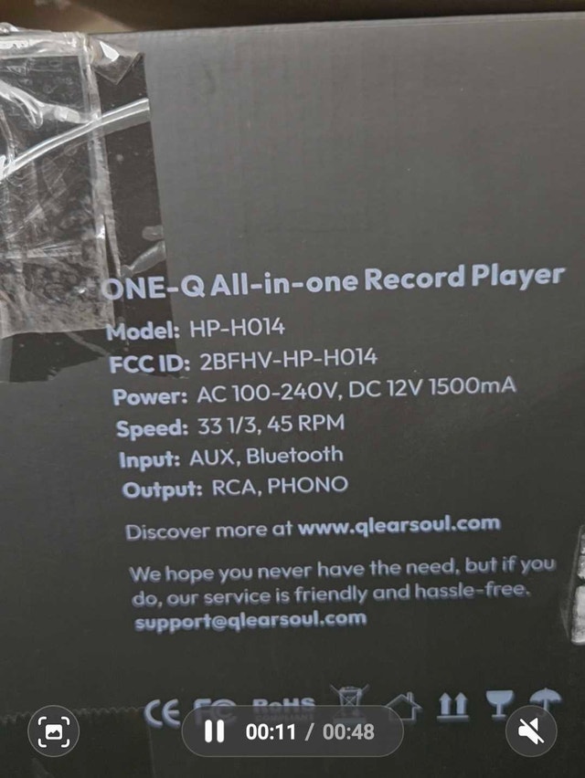 Qlearsoul One-Q All-in-one Record Player. New, openbox. - photo 2