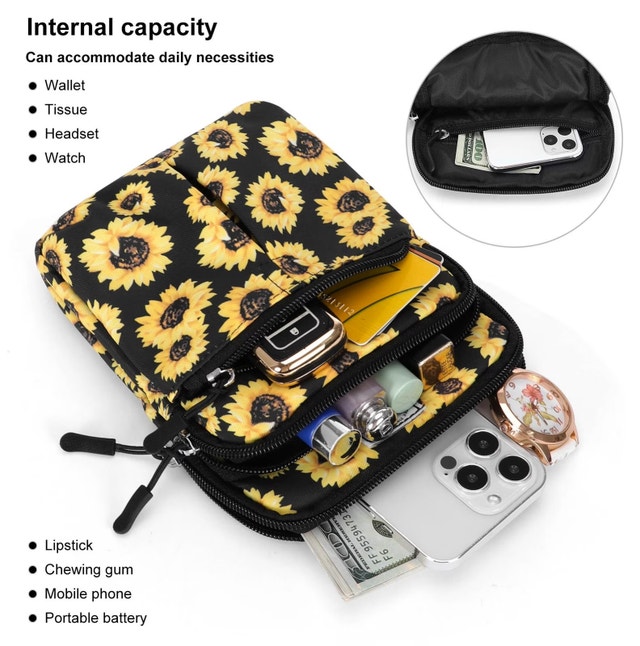 NEW Sunflower HAWEE Multifunctional Cross Body Shoulder Purse - photo 3