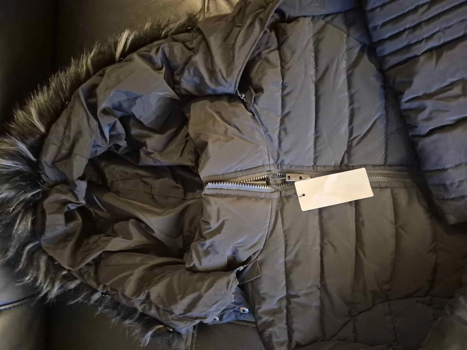Women's Long Puffer Winter Jacket - Hooded Grey XL - photo 3