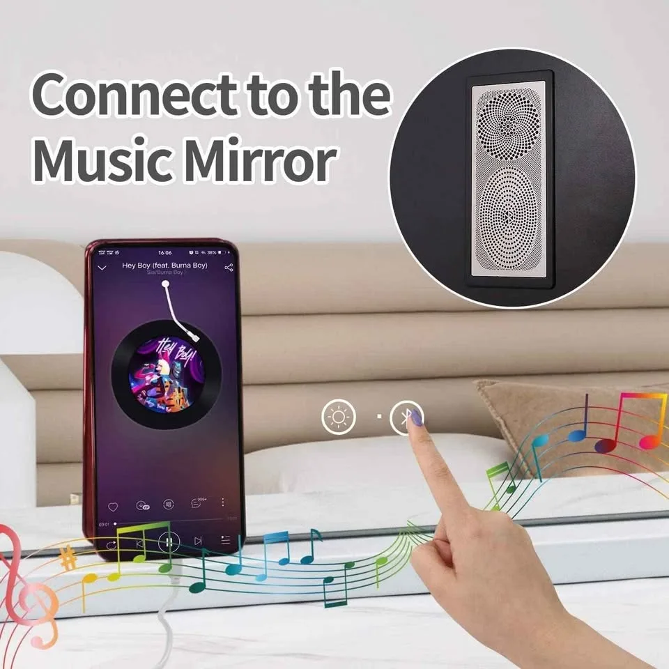 Hansong 80x58 cm Hollywood Mirror with Bluetooth BRAND NEW image indicator(2)