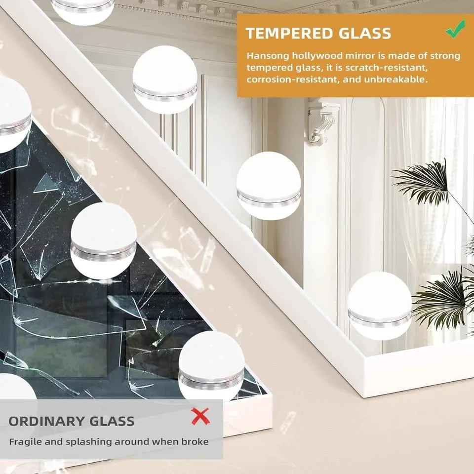 Hansong 80x58 cm Hollywood Mirror with Bluetooth BRAND NEW image indicator(7)