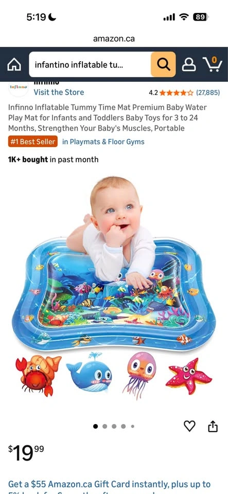 Inflatable Tummy Time & Sensory Water Mat - photo 4