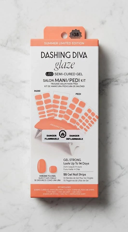 Dashing Diva Glaze Gel Nail Kit - Summer Limited Edition (Peach)