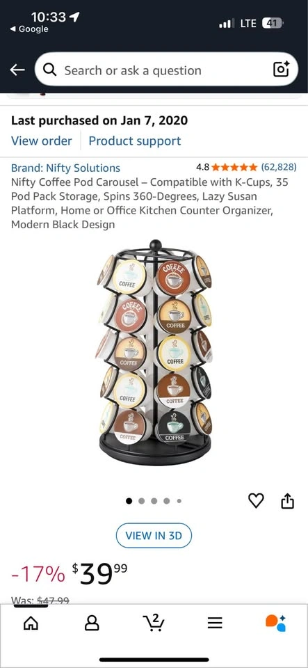 Nifty Coffee Pod Carousel - 35 Pod Storage - photo 2