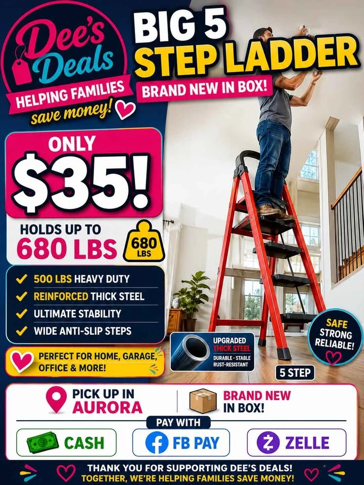 5 STEP LADDER BRAND NEW IN BOX Only $35!! - photo 3