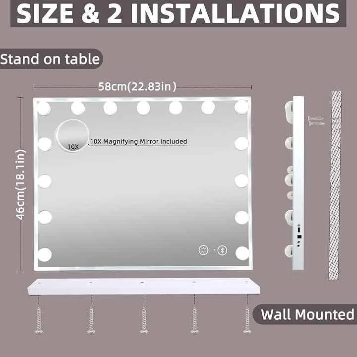 Hansong Makeup Vanity Mirror Bluetooth BRAND NEW image indicator(6)