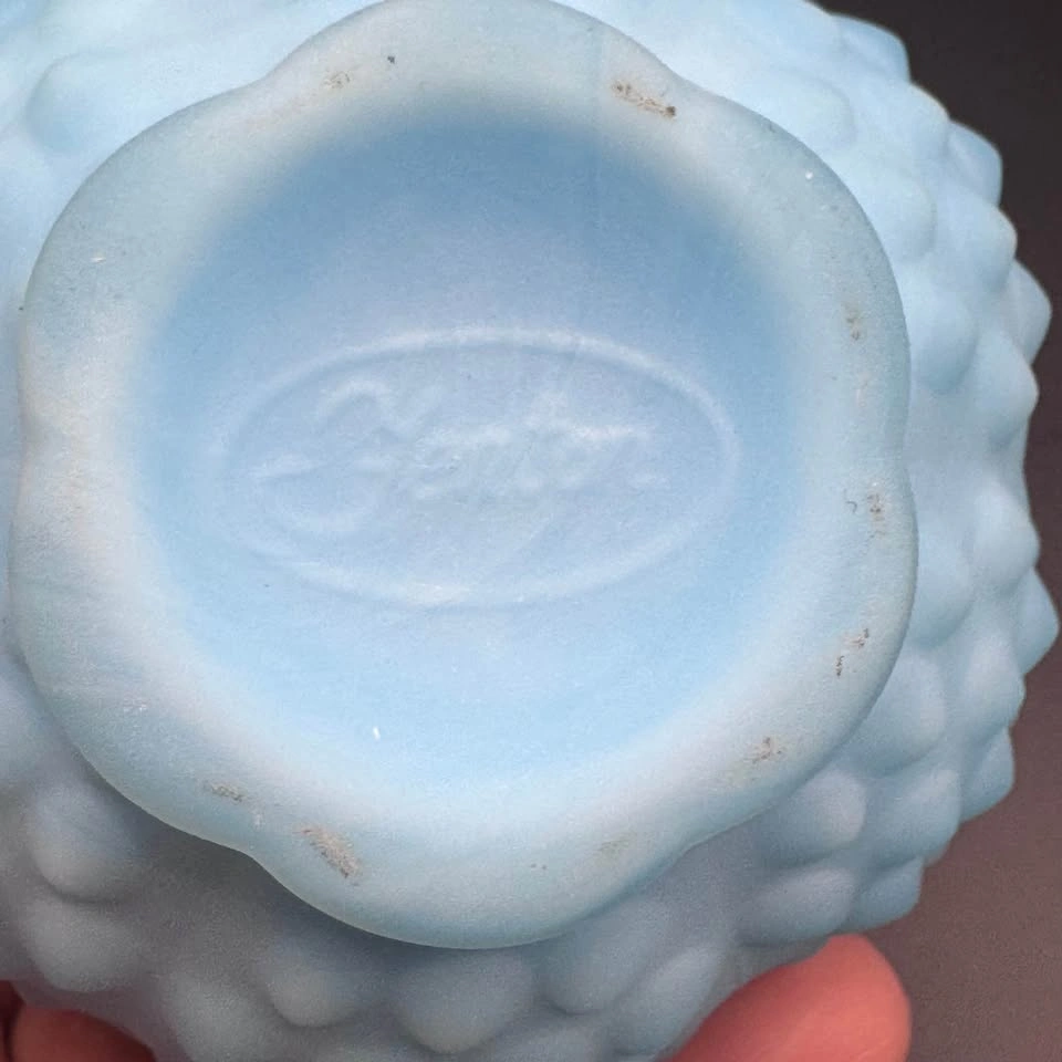 Vintage Frosted Blue Glass Fairy Light (Pre-1940) - photo 5