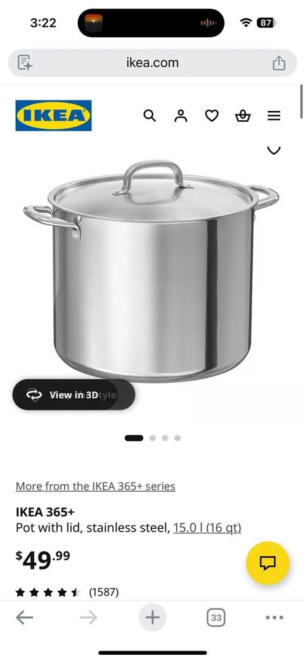 IKEA 365+ Stainless Steel Pot with Lid 15L (16 qt) - photo 2