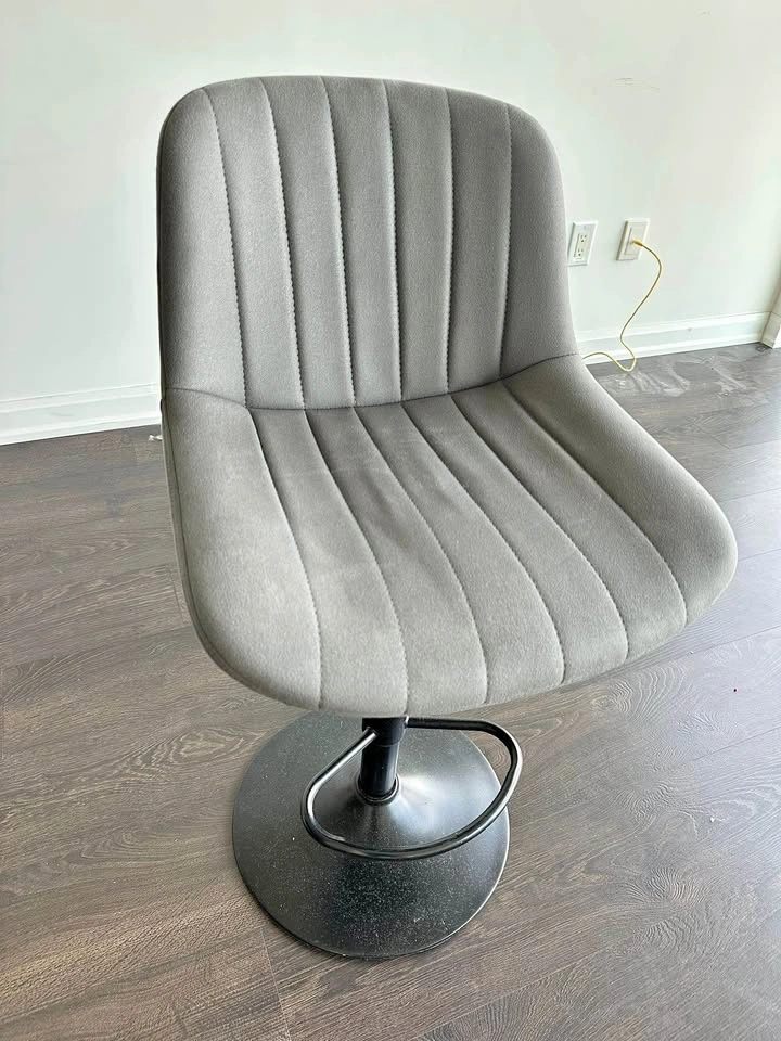 $100 for 2 Grey Upholstered Swivel Bar Stools