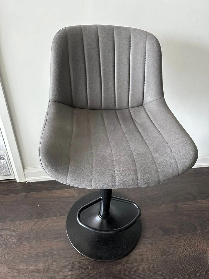 $100 for 2 Grey Upholstered Swivel Bar Stools - photo 2