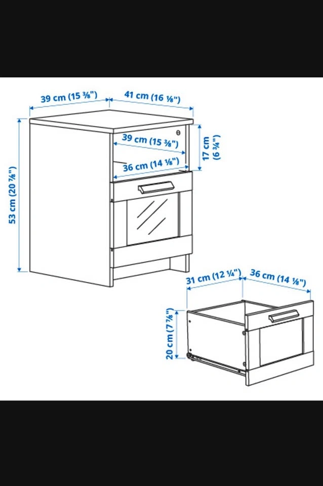 IKEA White Nightstand with Drawer & Shelf - photo 3