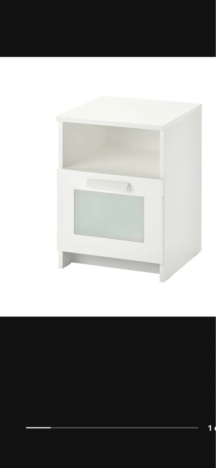 IKEA White Nightstand with Drawer & Shelf - photo 5
