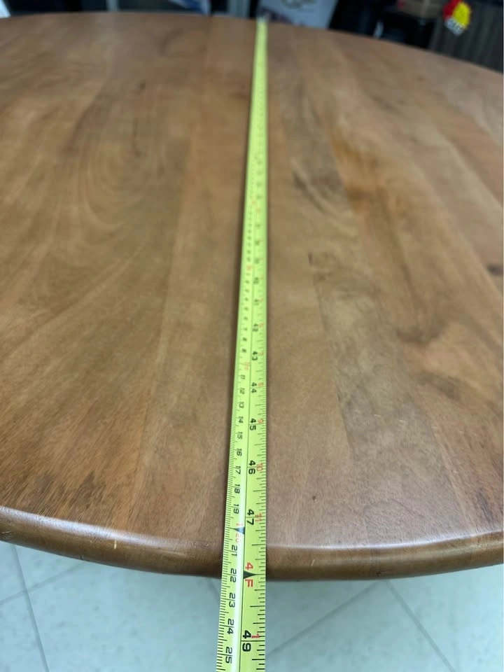 Fluted Wood Round Dining Table - photo 5